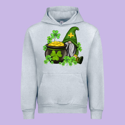 St Patricks Gnome And Pot Of Gold Urban Hoodie Designed By Adodesignshop