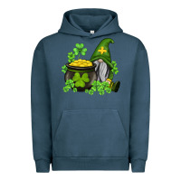 Pigment Midnight Navy st patricks gnome and pot of gold Urban Hoodie - AdoDesignShop