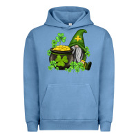 Pigment Pebble Blue st patricks gnome and pot of gold Urban Hoodie - AdoDesignShop