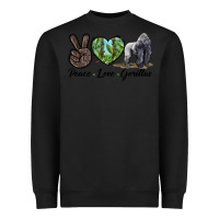 Black Peace Love Gorillas Heavyweight Sweatshirt - LillyAllenDesigns