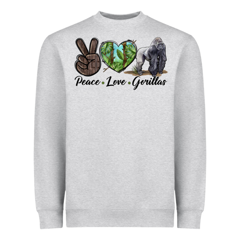 Peace Love Gorillas Heavyweight Sweatshirt by LillyAllenDesigns | Teevron