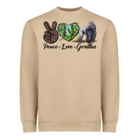 Mushroom Peace Love Gorillas Heavyweight Sweatshirt - LillyAllenDesigns