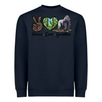 Navy Peace Love Gorillas Heavyweight Sweatshirt - LillyAllenDesigns