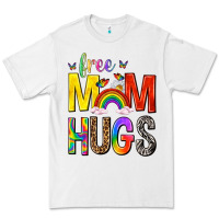 White Free Mom Hugs with Butterflies Premium Tee - texasbilliewilder