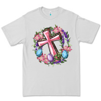 Dove Grey Cross With Floral Wreath And Easter Eggs Premium Tee - RanaPortraitStore