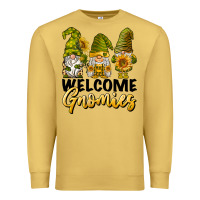Antique Gold welcome gnomies sunflowers Premium Sweatshirt - BarkalooDesign