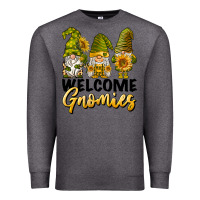 Charcoal Heather welcome gnomies sunflowers Premium Sweatshirt - BarkalooDesign