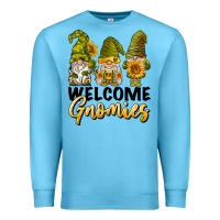 Ocean Blue welcome gnomies sunflowers Premium Sweatshirt - BarkalooDesign