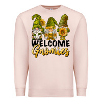 Pale Pink welcome gnomies sunflowers Premium Sweatshirt - BarkalooDesign