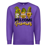 Purple welcome gnomies sunflowers Premium Sweatshirt - BarkalooDesign