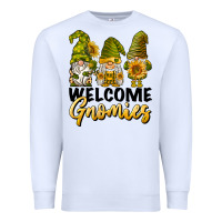White welcome gnomies sunflowers Premium Sweatshirt - BarkalooDesign