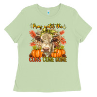 Matcha Pray Till The Cows Come Home Ladies Tee - texasbilliewilder