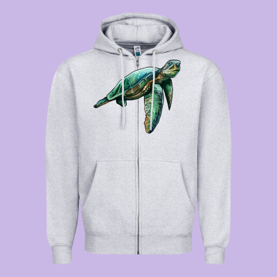 Sea Turtle Zipper Hoodie Designed By Artiststas