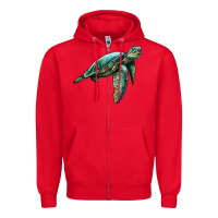 Red sea turtle Zipper Hoodie - Artiststas