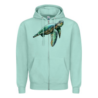 Seafoam sea turtle Zipper Hoodie - Artiststas