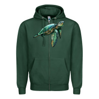 Sports Green sea turtle Zipper Hoodie - Artiststas