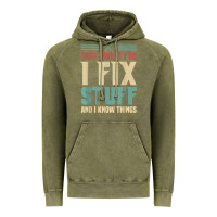 Vintage Olive that's what i do   i fix stuff and i know things Vintage Hoodie - longCreatives