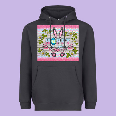 Happy Easter Bunny Heavyweight Hoodie Designed By Barkaloodesign