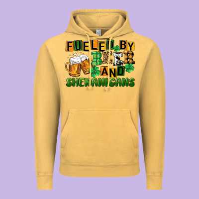 Fueled By Beer And Shenanigans Vintage Hoodie Designed By Cowgirlartshop