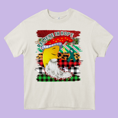 Believe In Hope Santa Moon Heavy Core Tee Designed By Bettercallsaul