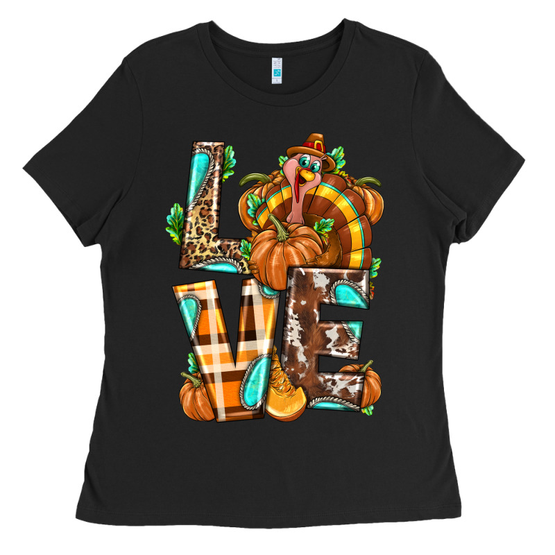 Love Turkey Thanksgiving Ladies Tee by texasbilliewilder | Teevron