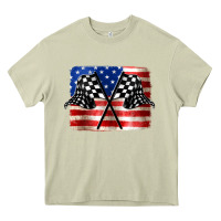 Mossy American Racing Flag Heavy Core Tee - JahusDesignShop