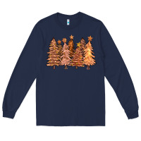 Navy melanin christmas trees with lights Long Sleeve Tee - FaDigitalArtStudio