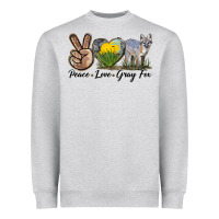 Heather Grey Peace Love Gray Fox Heavyweight Sweatshirt - LillyAllenDesigns
