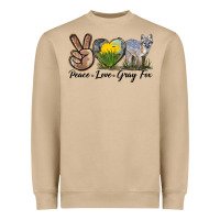 Peace Love Gray Fox Heavyweight Sweatshirt | Teevron
