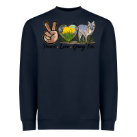 Navy Peace Love Gray Fox Heavyweight Sweatshirt - LillyAllenDesigns