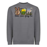 Storm Peace Love Gray Fox Heavyweight Sweatshirt - LillyAllenDesigns