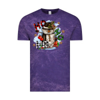 Cloud Purple ho ho ho snowman gnome Vintage Tee - CowGirlArtShop