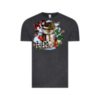 Vintage Black ho ho ho snowman gnome Vintage Tee - CowGirlArtShop