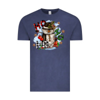 Vintage Denim ho ho ho snowman gnome Vintage Tee - CowGirlArtShop