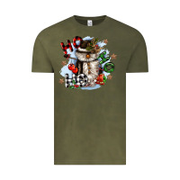 Vintage Olive ho ho ho snowman gnome Vintage Tee - CowGirlArtShop