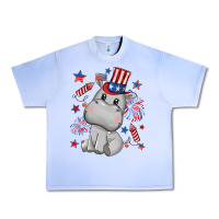 Grape Ice fourth of july hippopotamus Urban Heavy Tee - CowGirlArtShop