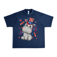 Navy fourth of july hippopotamus Urban Heavy Tee - CowGirlArtShop