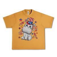 Peanut Butter fourth of july hippopotamus Urban Heavy Tee - CowGirlArtShop