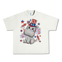Pistachio fourth of july hippopotamus Urban Heavy Tee - CowGirlArtShop