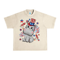 Sandshell fourth of july hippopotamus Urban Heavy Tee - CowGirlArtShop