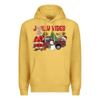 Antique Gold Jolly Vibes Premium Hoodie - CowhideDigitalArt