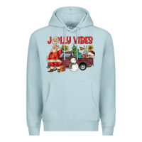 Blue Mist Jolly Vibes Premium Hoodie - CowhideDigitalArt