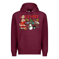 Burgundy Jolly Vibes Premium Hoodie - CowhideDigitalArt