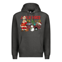Charcoal Heather Jolly Vibes Premium Hoodie - CowhideDigitalArt