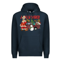 Navy Jolly Vibes Premium Hoodie - CowhideDigitalArt