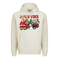 Oatmeal Heather Jolly Vibes Premium Hoodie - CowhideDigitalArt