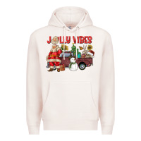 Pale Pink Jolly Vibes Premium Hoodie - CowhideDigitalArt