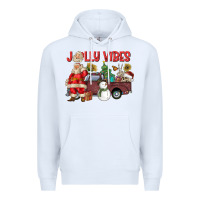White Jolly Vibes Premium Hoodie - CowhideDigitalArt