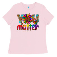 Bubblegum Pink LGBTQ+ you matter with leopard Ladies Tee - NancyCooperArtShop
