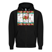 Black flamingo with tropical flowers Zipper Hoodie - Artiststas
